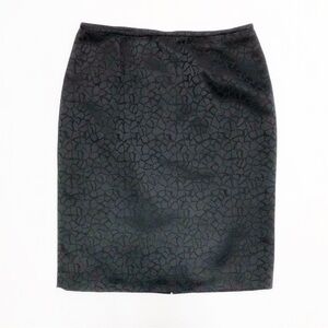 Calvin Klein Black Embossed Patterned Pencil Skirt Size 8